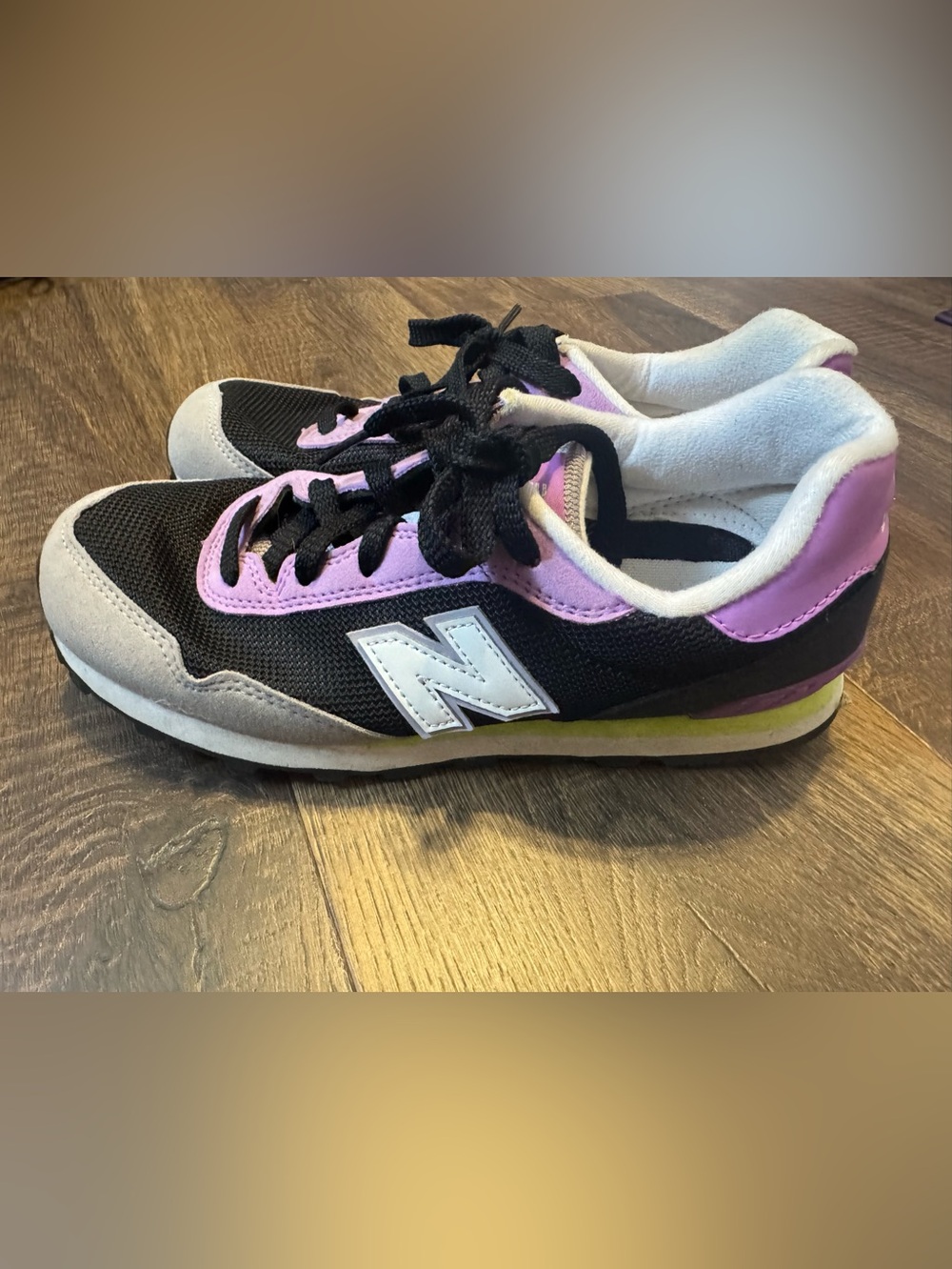 New Balance 515‎ Retro Black Grey Purple Suede Mesh Sneaker